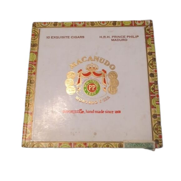 Cigar Box Macanudo Montego y Cia HRH Prince Philip Maduro Empty Wooden - Picture 1 of 8